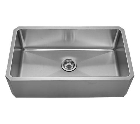 Noah's Collection Brushed Stainless Steel Single Bowl Front Apron Undermount Sink