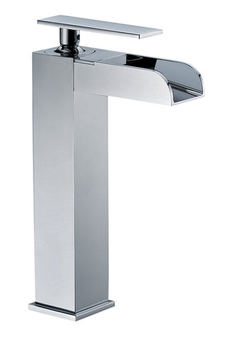 Polished Chrome Single Hole Tall Waterfall Bathroom Faucet Faucets Alfi 