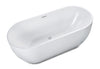 67 inch White Oval Acrylic Free Standing Soaking Bathtub Bathtub Alfi 