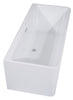 59 inch White Rectangular Acrylic Free Standing Soaking Bathtub Bathtub Alfi 