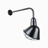 10" Gooseneck Light Angle Shade, QSNB-13 Arm (Choose Finish and Accessory Options) Outdoor Hi-Lite Black Wire Guard 