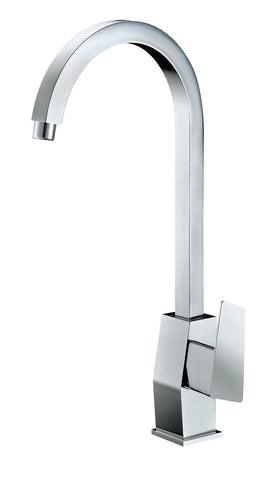 Polished Chrome Gooseneck Single Hole Bathroom Faucet Faucets Alfi 