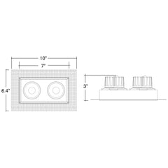 4" Multiple Trimless: Double Head