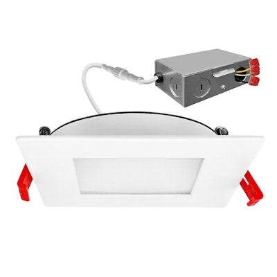 6" External J-Box Square Downlight: Slim-Line