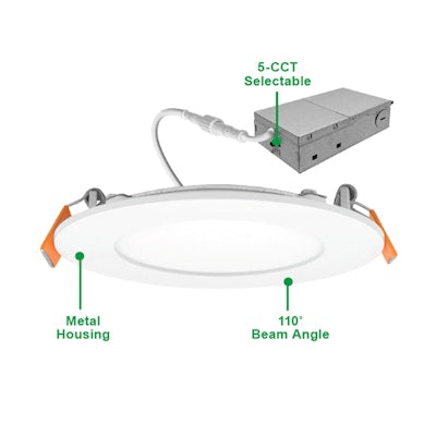 6" Round Slim Panel Wafer Downlight