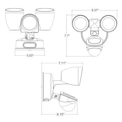 Security Light - Round Double Head PIR