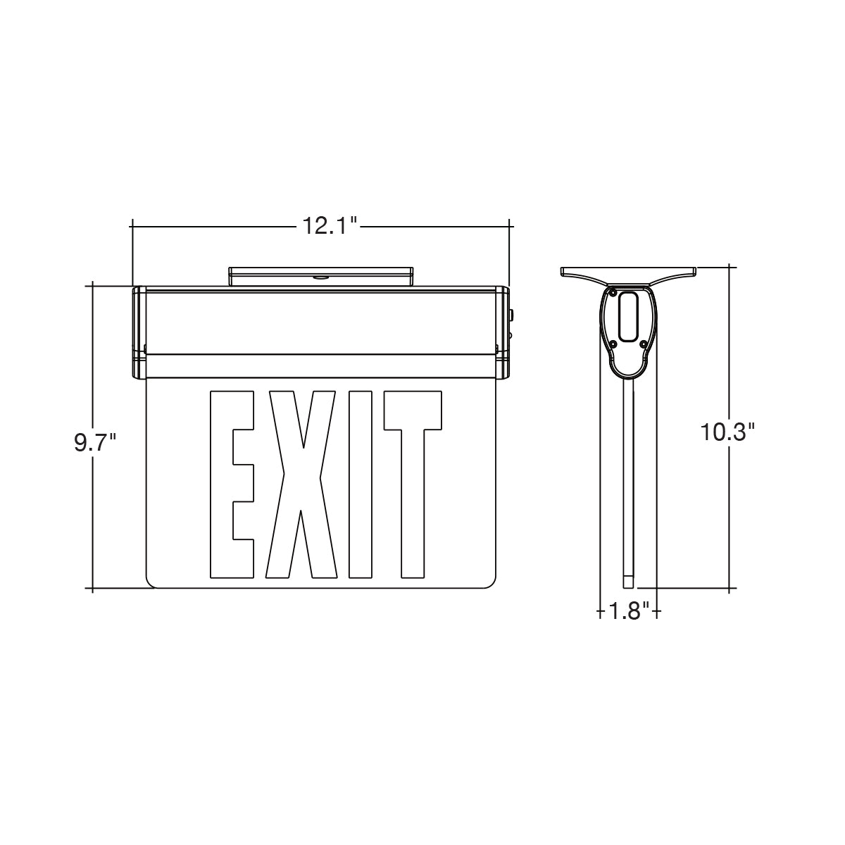 Emergency Exit Sign Red/Green Selectable Letters