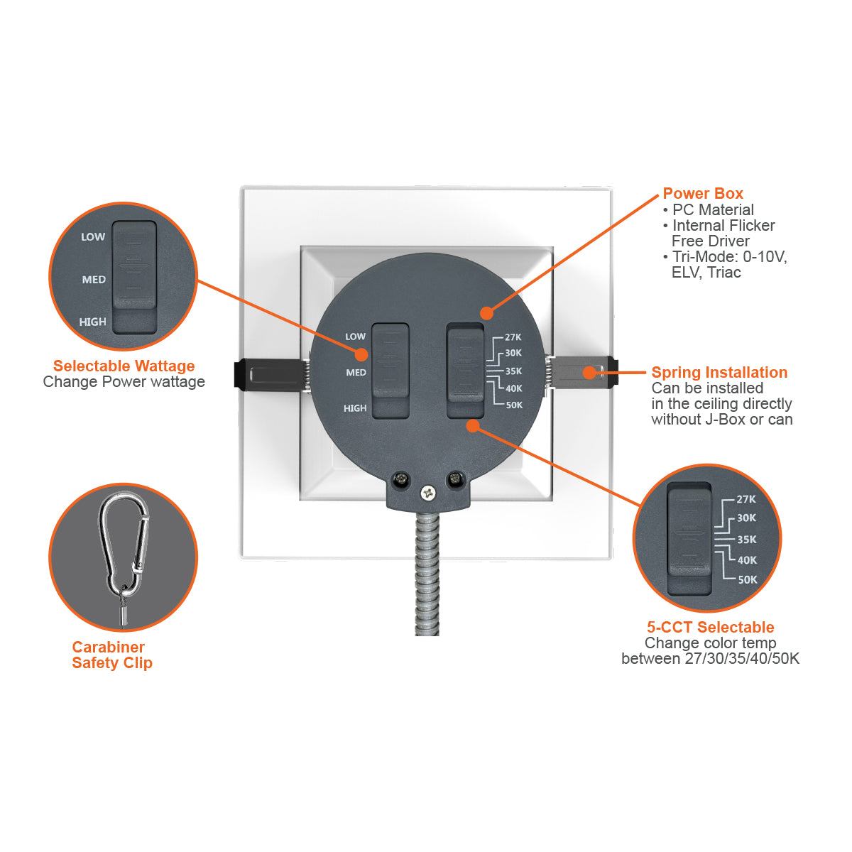 6" Square Commercial Downlight: CMD