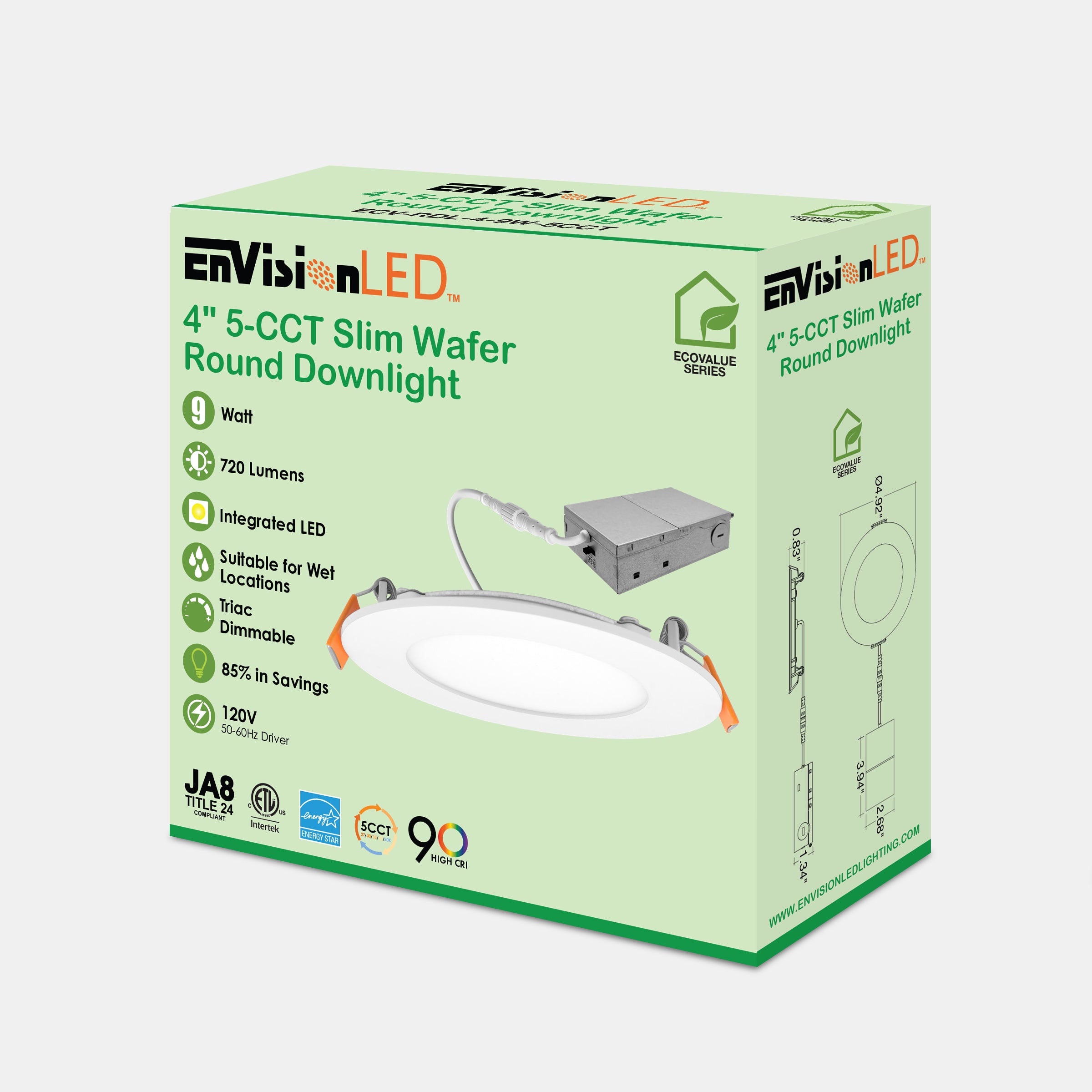 4" Round Slim Panel Wafer Downlight