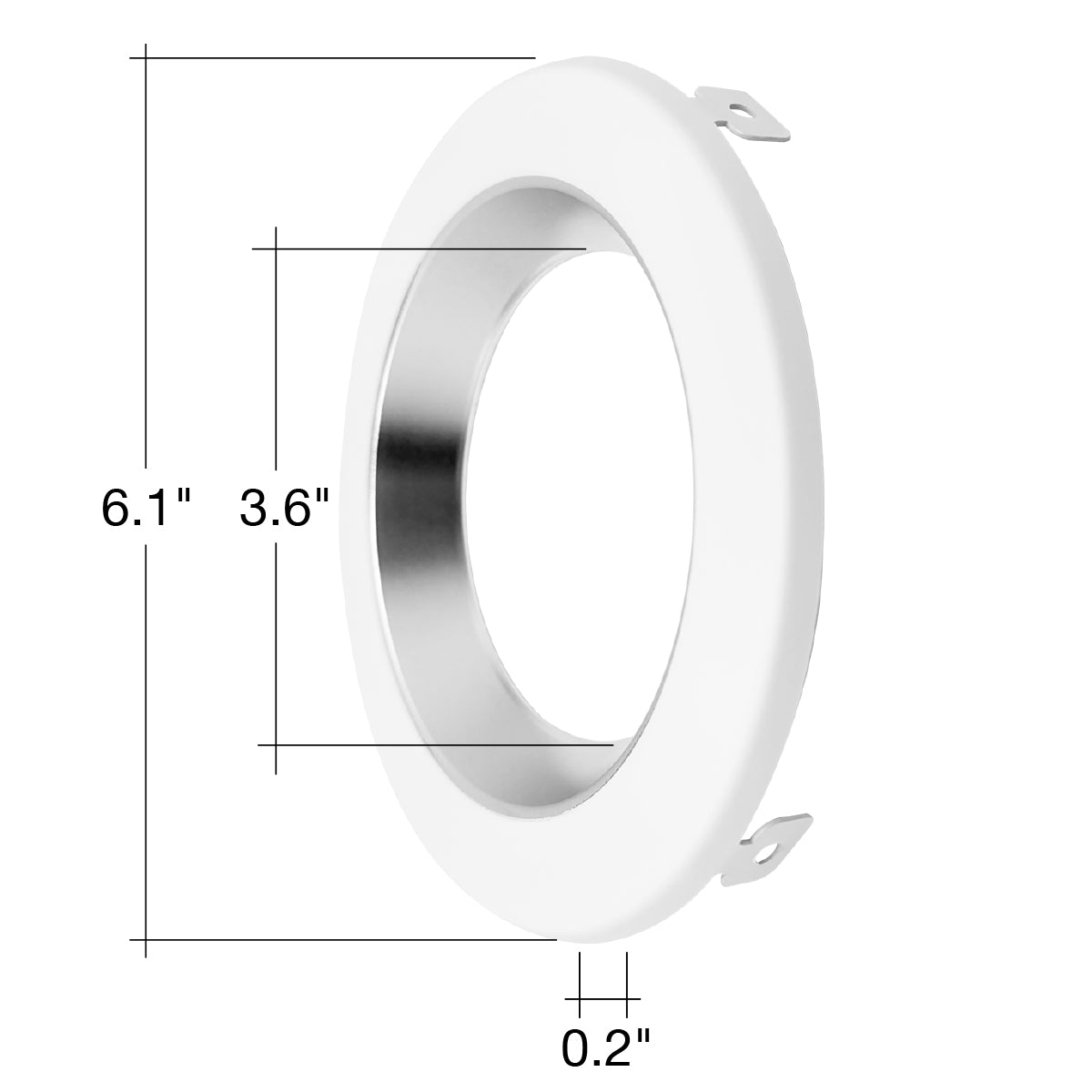 4" CMD: Clear-Specular Haze Reflector + White Trim