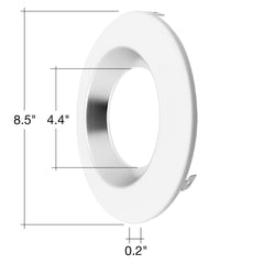 6" CMD: Clear-Specular Haze Reflector + White Trim