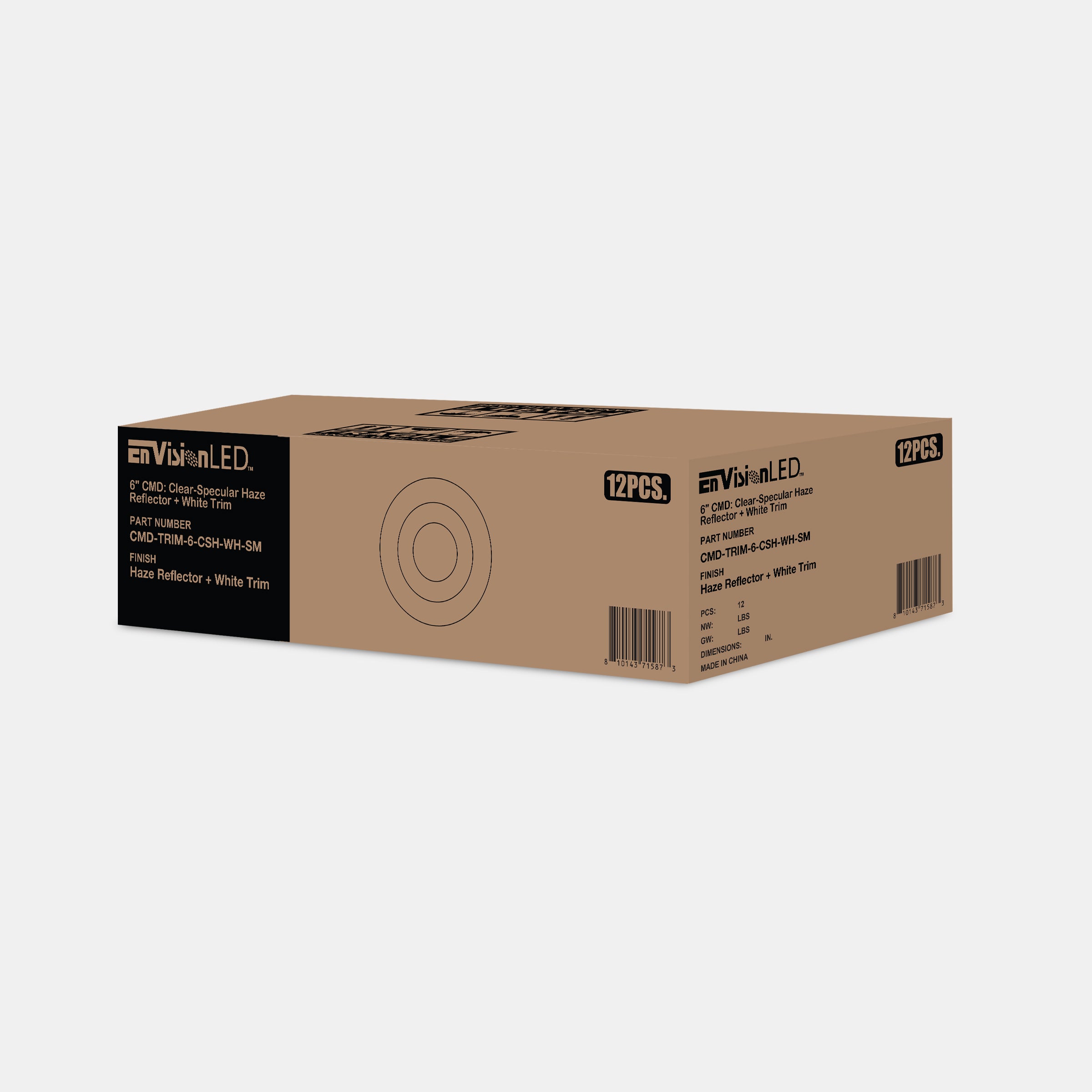 6" CMD: Clear-Specular Haze Reflector + White Trim