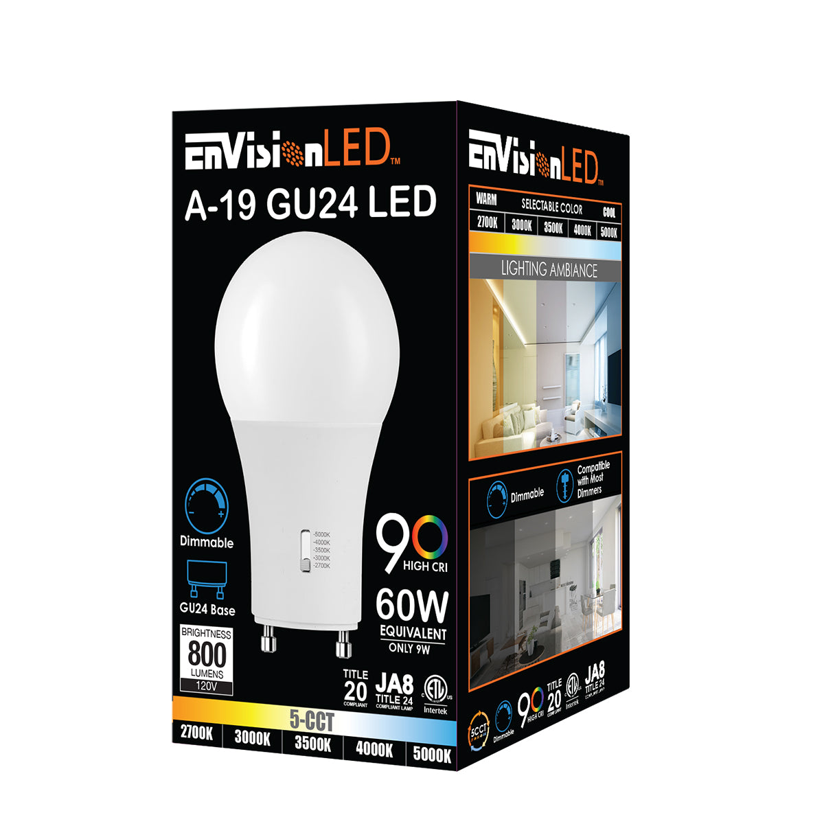 A19 GU24 60W Equivalent