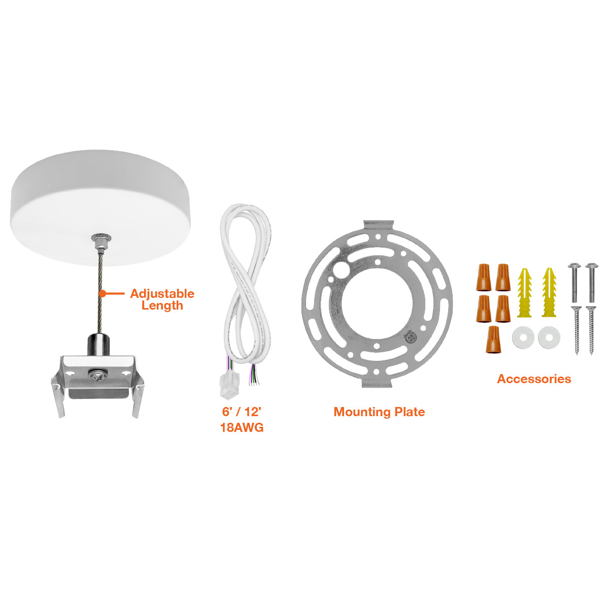 Suspension Kit: 6' Canopy Top 1 Wire (2 pcs)
