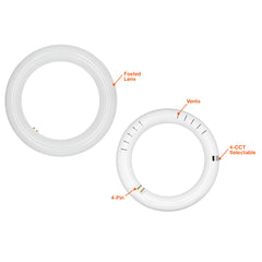 T9 8" Cicline Glass + PC Coating TRIPLE FIT Ballast, or AC Direct Single/Double (FROSTED LENS)