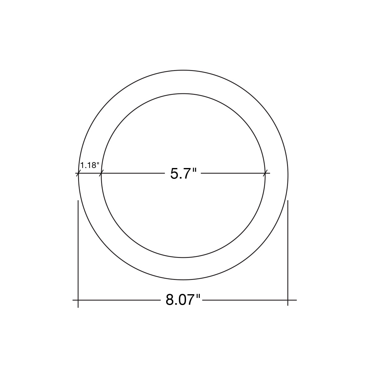 T9 8" Cicline Glass + PC Coating TRIPLE FIT Ballast, or AC Direct Single/Double (FROSTED LENS)