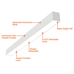 2' Architectural Linear Downlight T-Bar