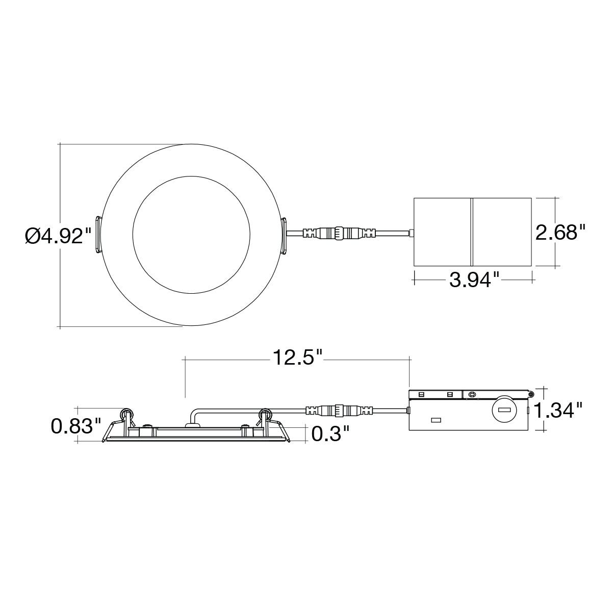 4" Round Slim Panel Wafer Downlight