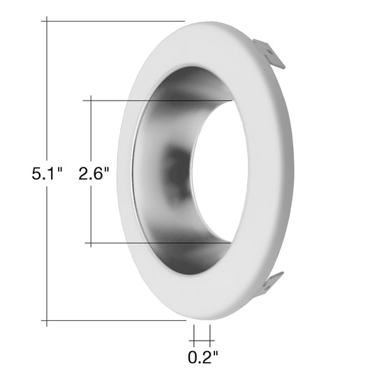 4" CMDEX: Clear-Specular Haze Reflector + White Trim