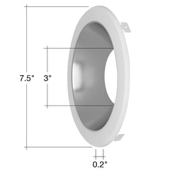 6" CMDEX: Clear-Specular Haze Reflector + White Trim
