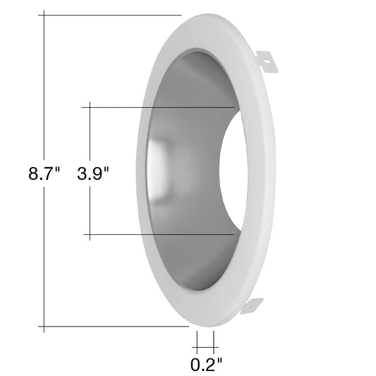 8" CMDEX: Clear-Specular Haze Reflector + White Trim
