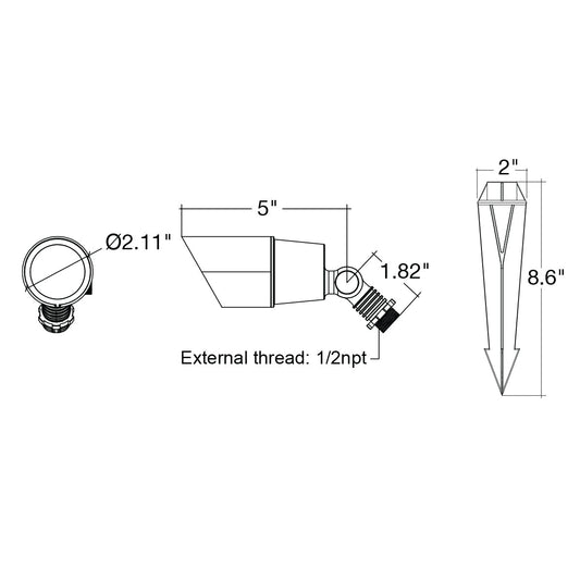 Landscape Bullet Light - MR-16: Style 2 Modern