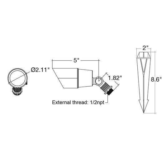 Landscape Bullet Light - MR-16: Style 2 Modern