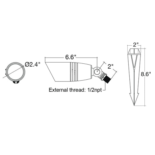 Landscape Bullet Light - MR-16: Style 3: Traditional