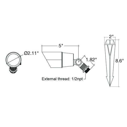 Landscape Bullet Light - MR-16: Style 2 Modern