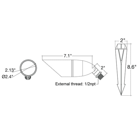 Landscape Bullet Light -  MR-16: Style 4: Cowtip