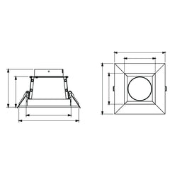 6" CADM: Clear-Specular Haze Reflector/White Square Trim