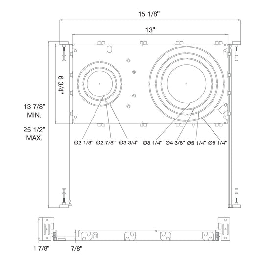 New Construction Plate: 1" 2"3" 3.5" 4" 5" 6" Canless Downlights (Round/Square except trimless)