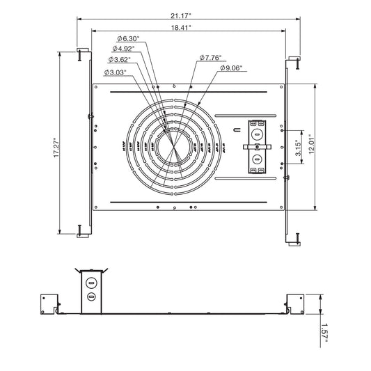 New Construction Plate: 4" 6" 8" 10" CADM or CMD Round w/ J-Box