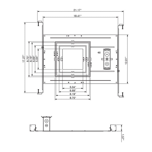 New Construction Plate: 4" 6" 8" CADM Square w/ J-Box