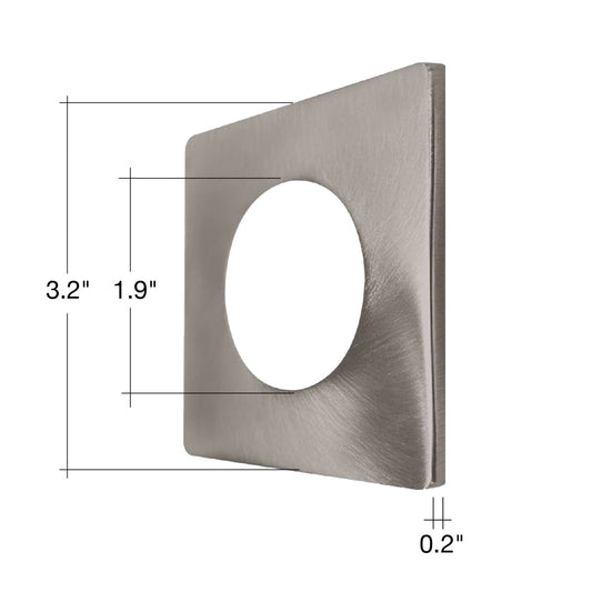 2" Brushed  Nickel Smooth Square Trim