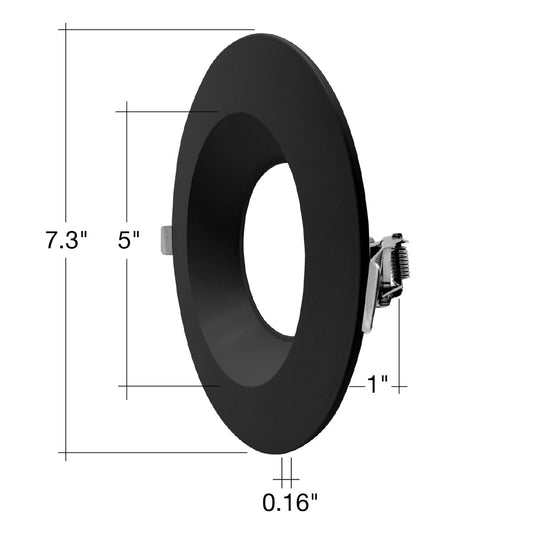 6" Regressed Gimbal Black Round Trim