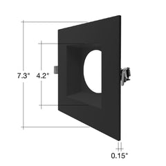 6" Regressed Gimbal Black/White Square Trim