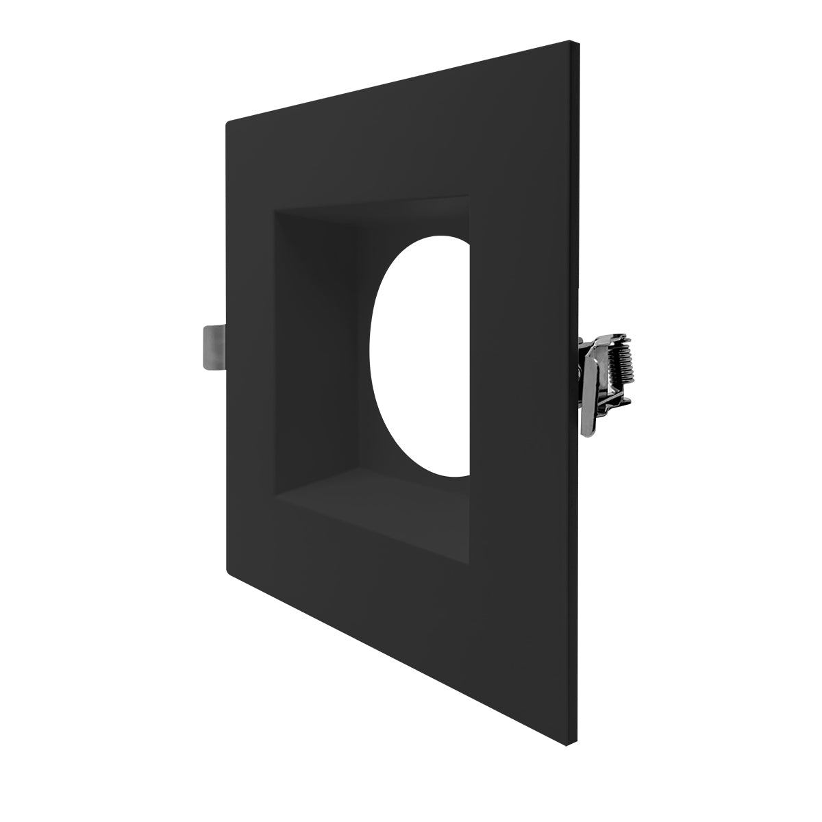 6" Regressed Gimbal Black/White Square Trim