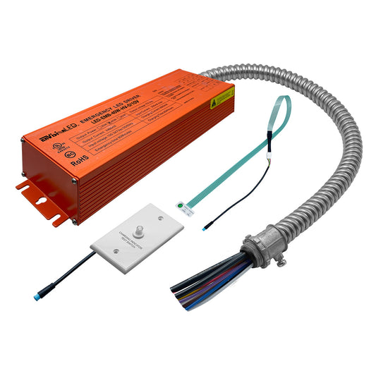 Emergency Back Up: 120v OUTPUT  (Works with all 0-10V Dim or <40W fixtures