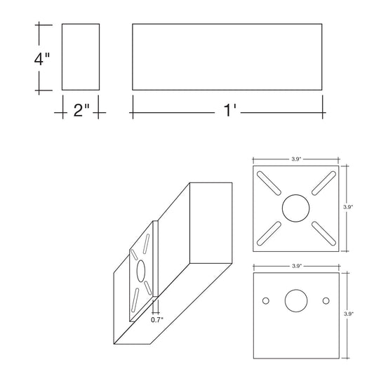 1' Architectural Linear Downlight