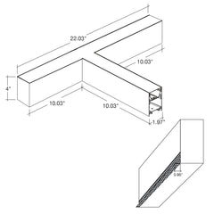 2' T-Shape  Downlight