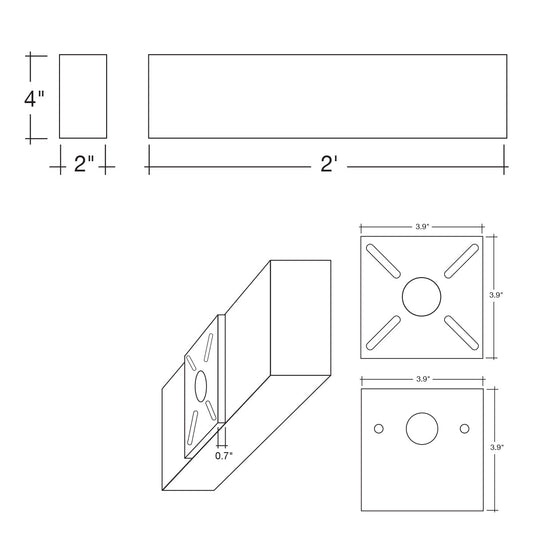 2' Architectural Linear Downlight