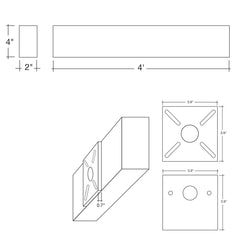 4' Architectural Linear Downlight