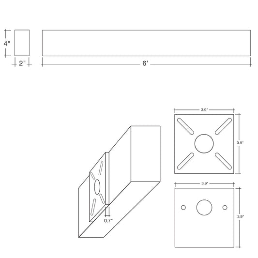 6' Architectural Linear Downlight