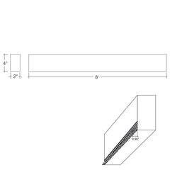 8' Architectural Linear Downlight