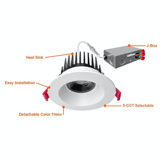 4" Regressed  Downlight 5CCT