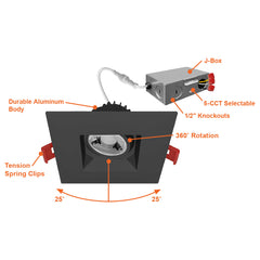 3" Regressed Gimbal Downlight: SnapTrim-Line