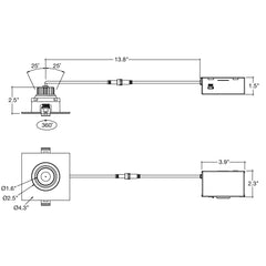 3" Regressed Gimbal Downlight: SnapTrim-Line