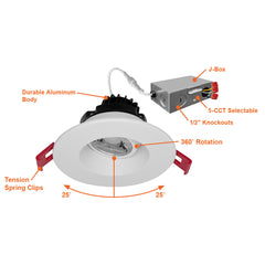 3" Regressed Gimbal Downlight: SnapTrim-Line