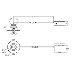 3" Regressed Gimbal Downlight: SnapTrim-Line